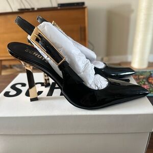 Schutz heels with metal heel